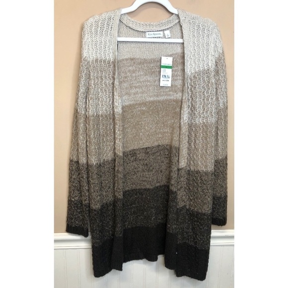 Kim Rogers Brown Knit Cardigan Sweater Size L NWT - Picture 1 of 5